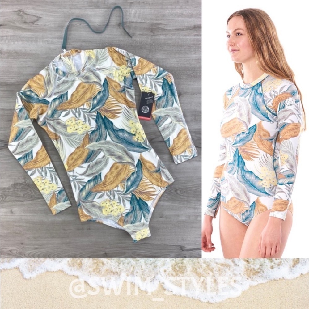 ☀️RIP CURL☀️ G BOMB LONG SLEEVE BZIP UV SURFS BODY SUIT - Picture 1 of 17